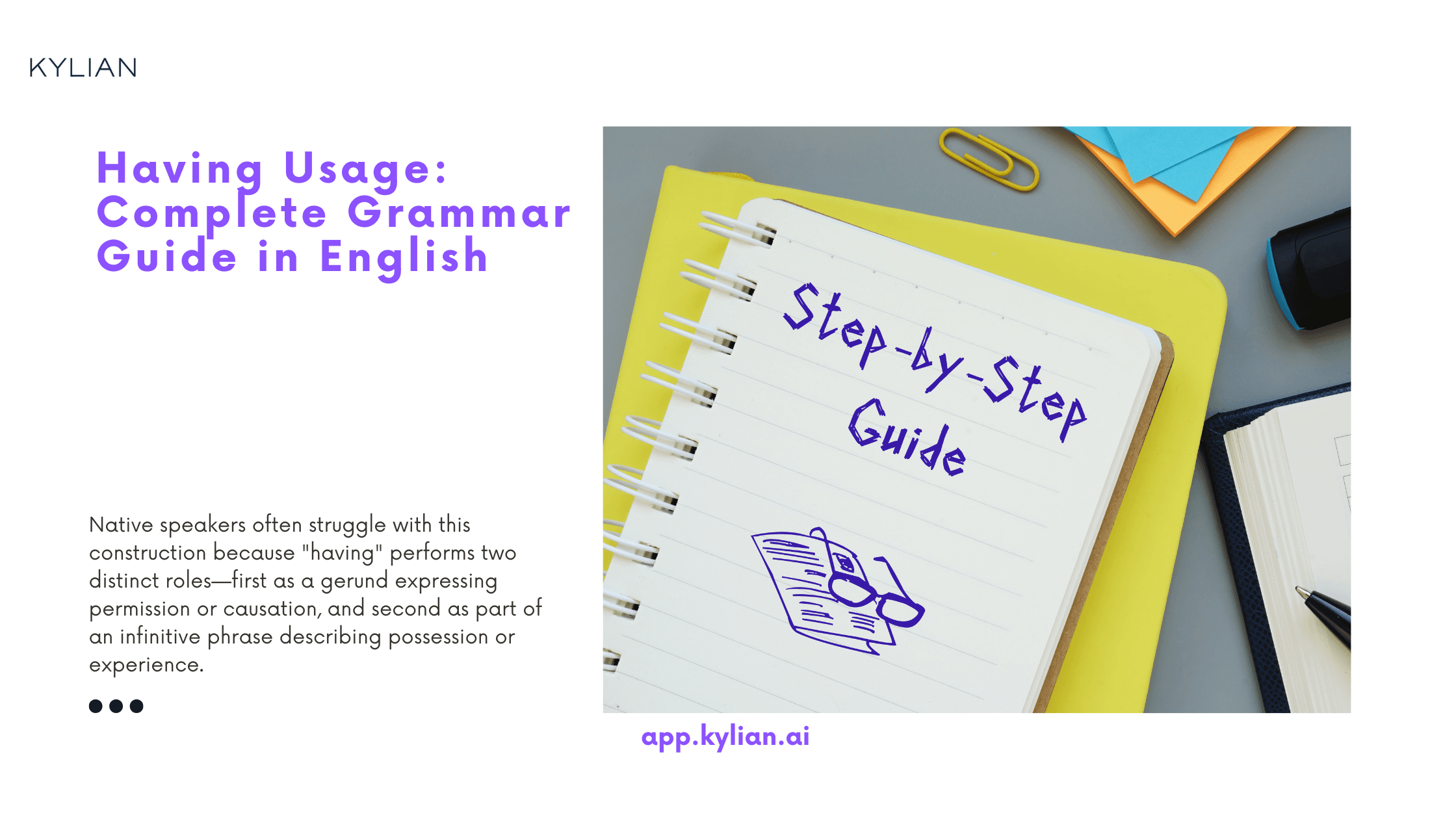 Having Usage: Complete Grammar Guide in English