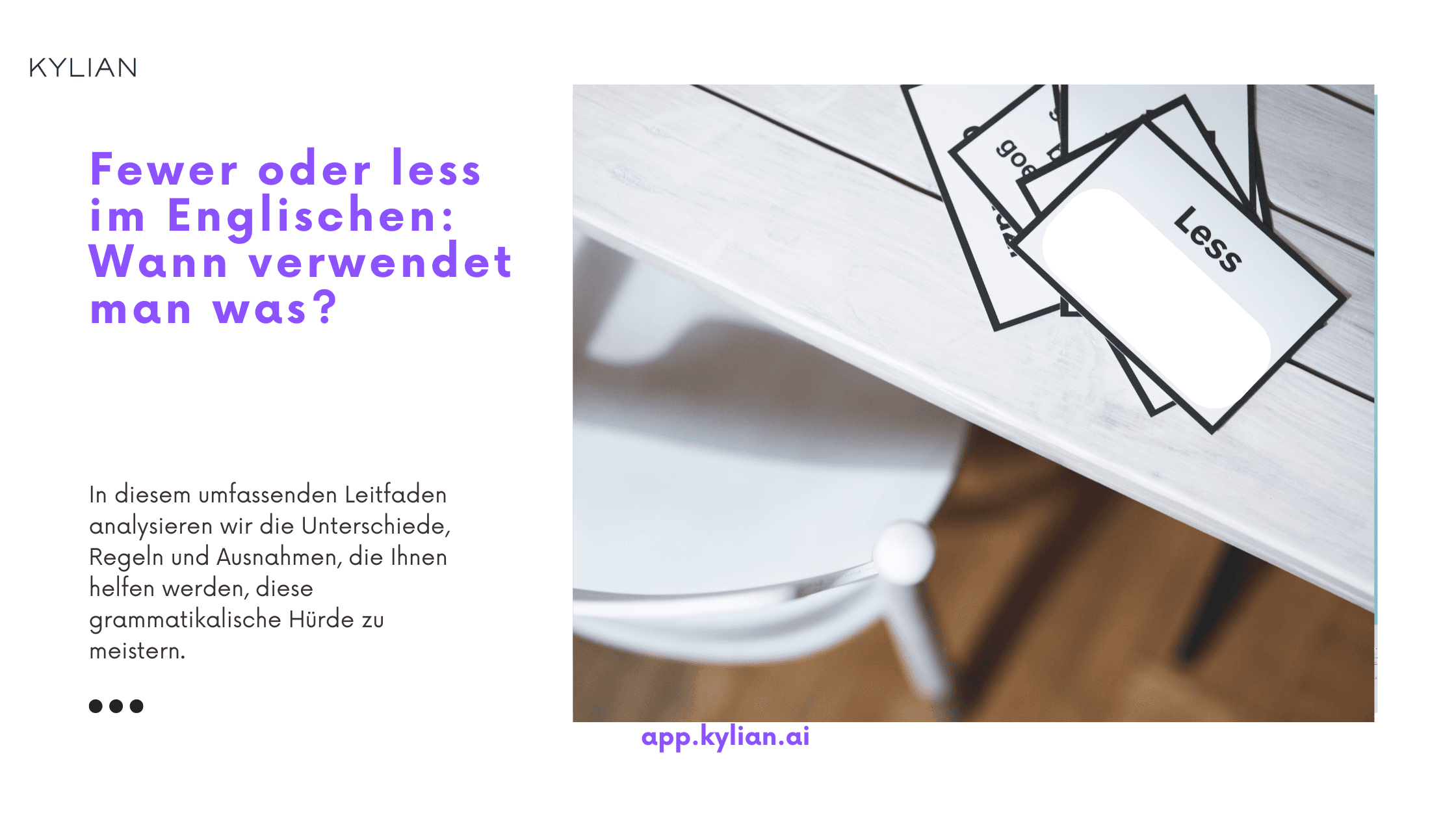 Fewer oder less im Englischen: Wann verwendet man was?