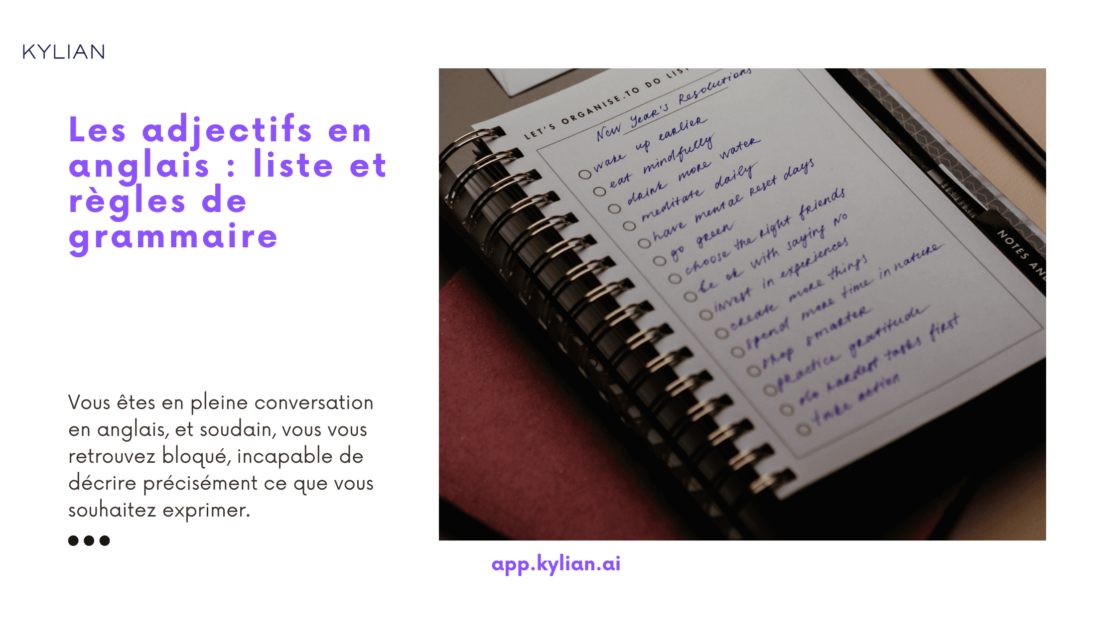 Les adjectifs en anglais : liste et règles de grammaire