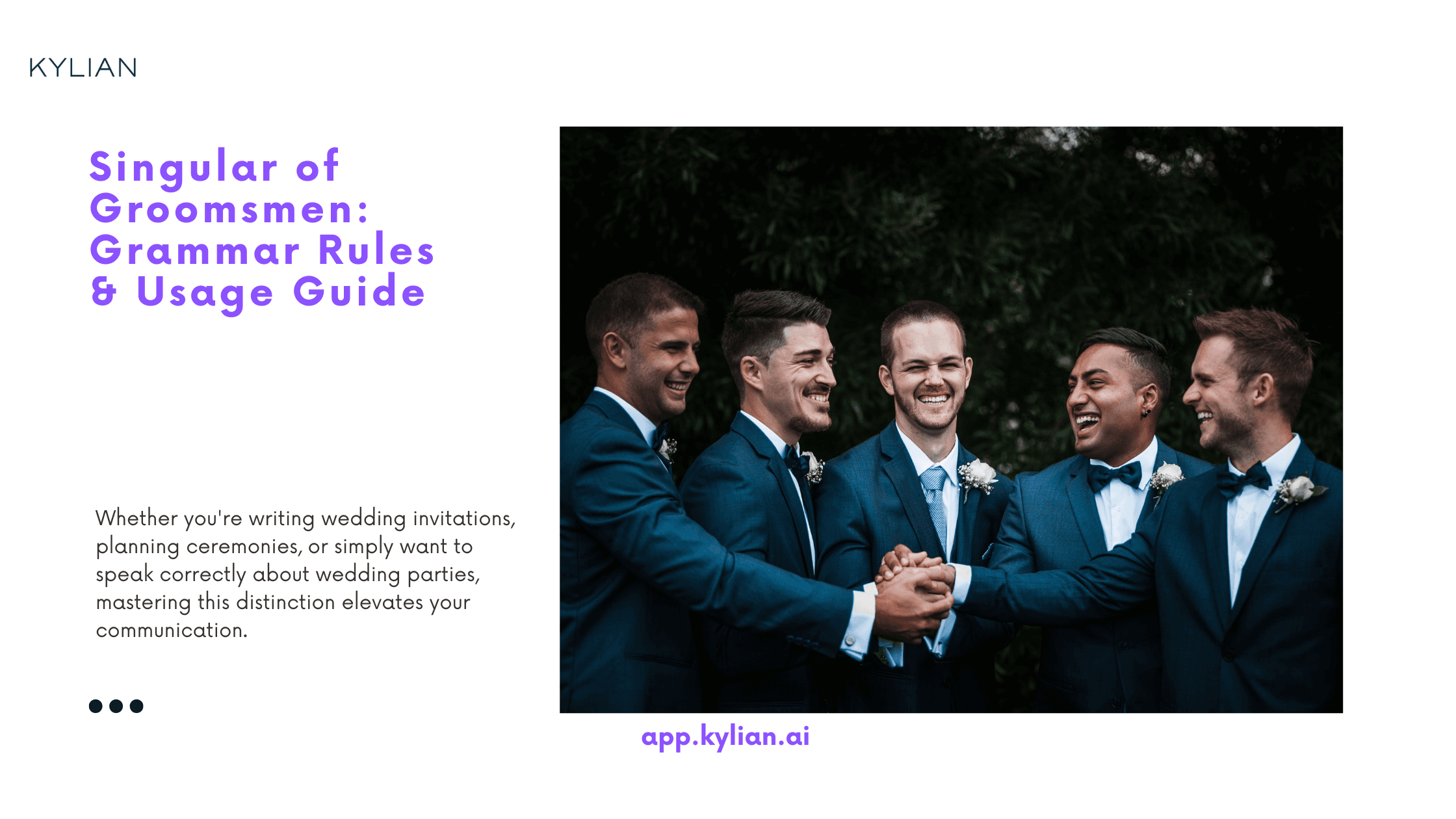 Singular of Groomsmen: Grammar Rules & Usage Guide