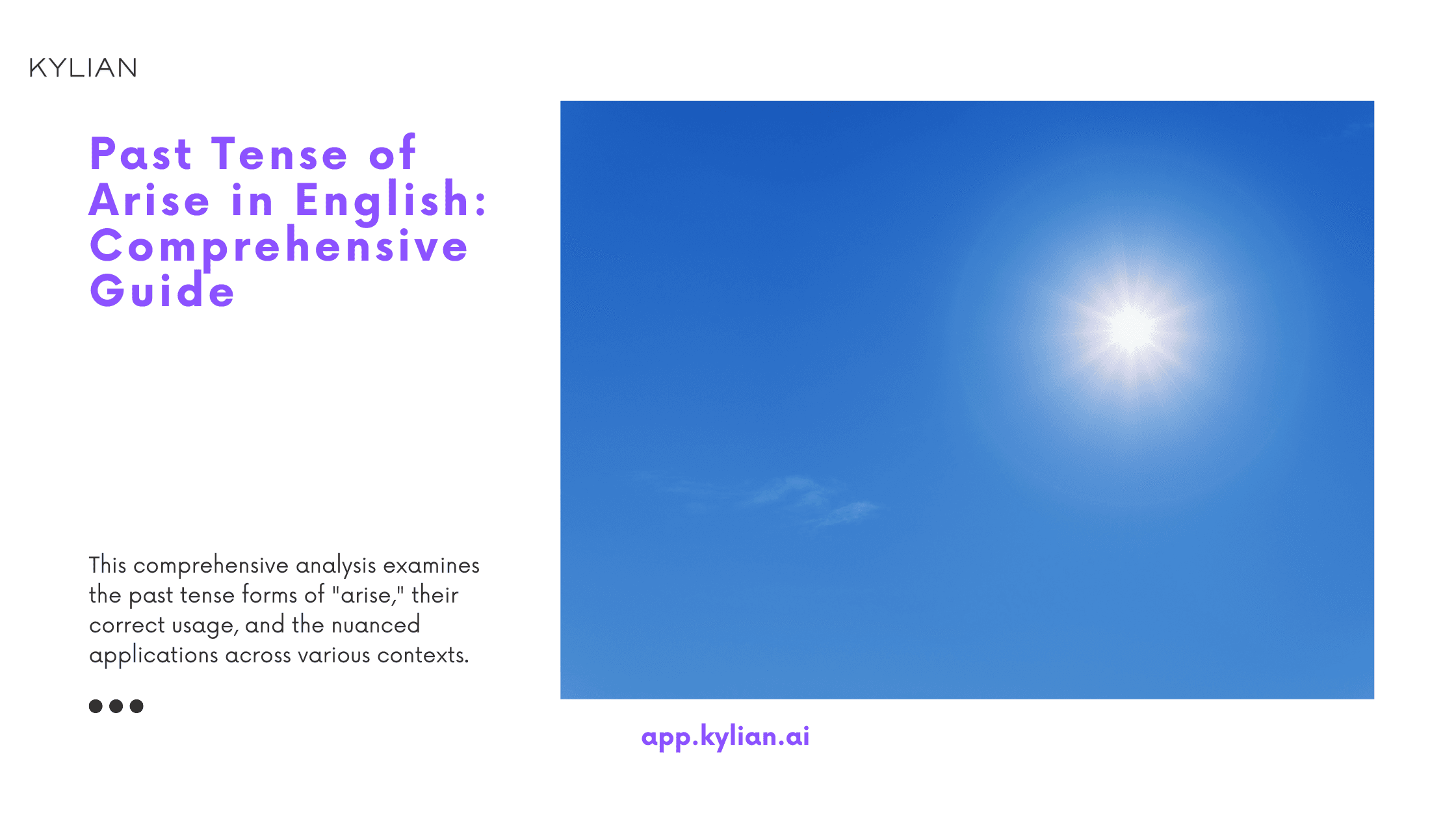 Past Tense of Arise in English: Comprehensive Guide