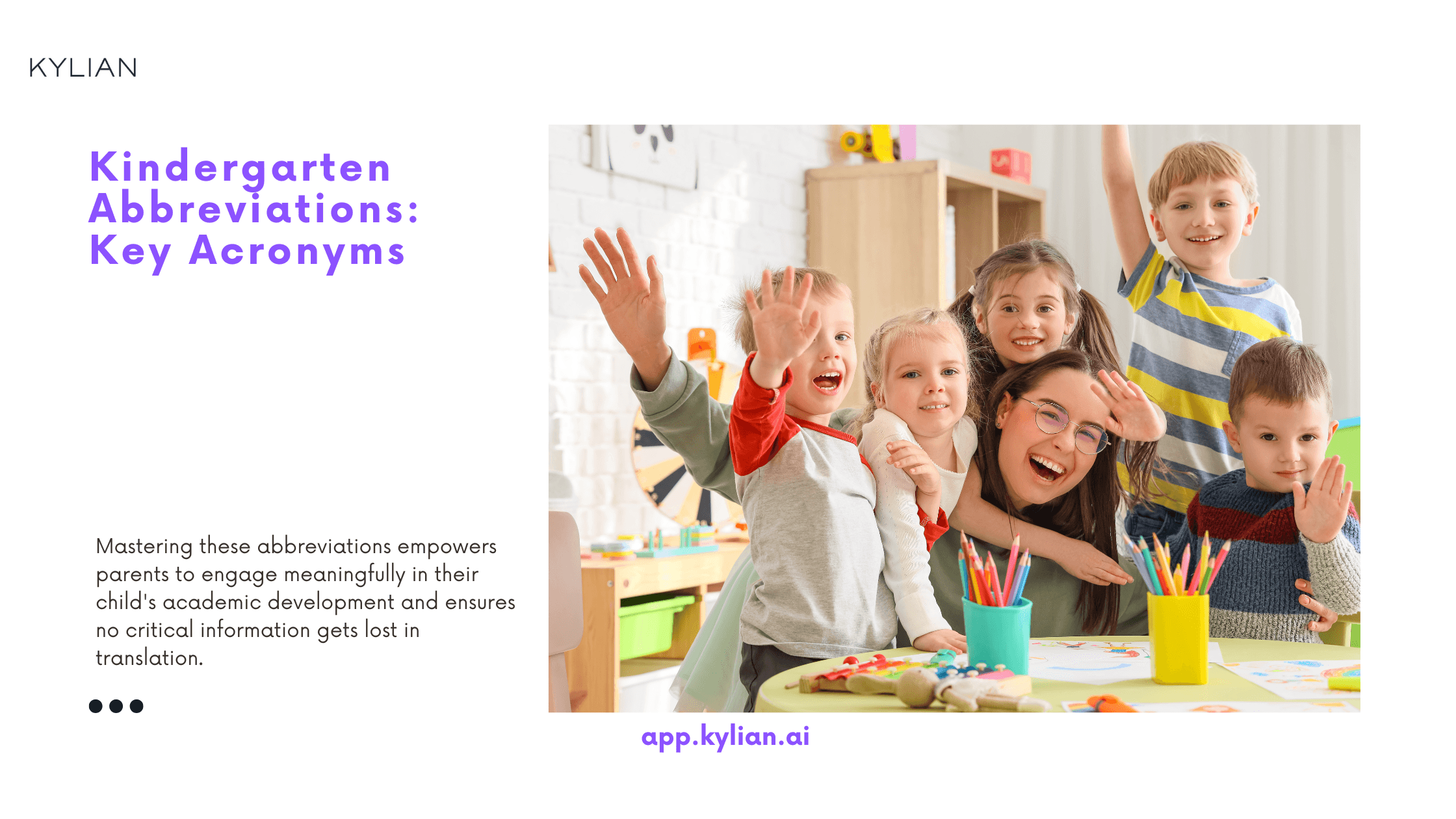 Kindergarten Abbreviations:  Key Acronyms