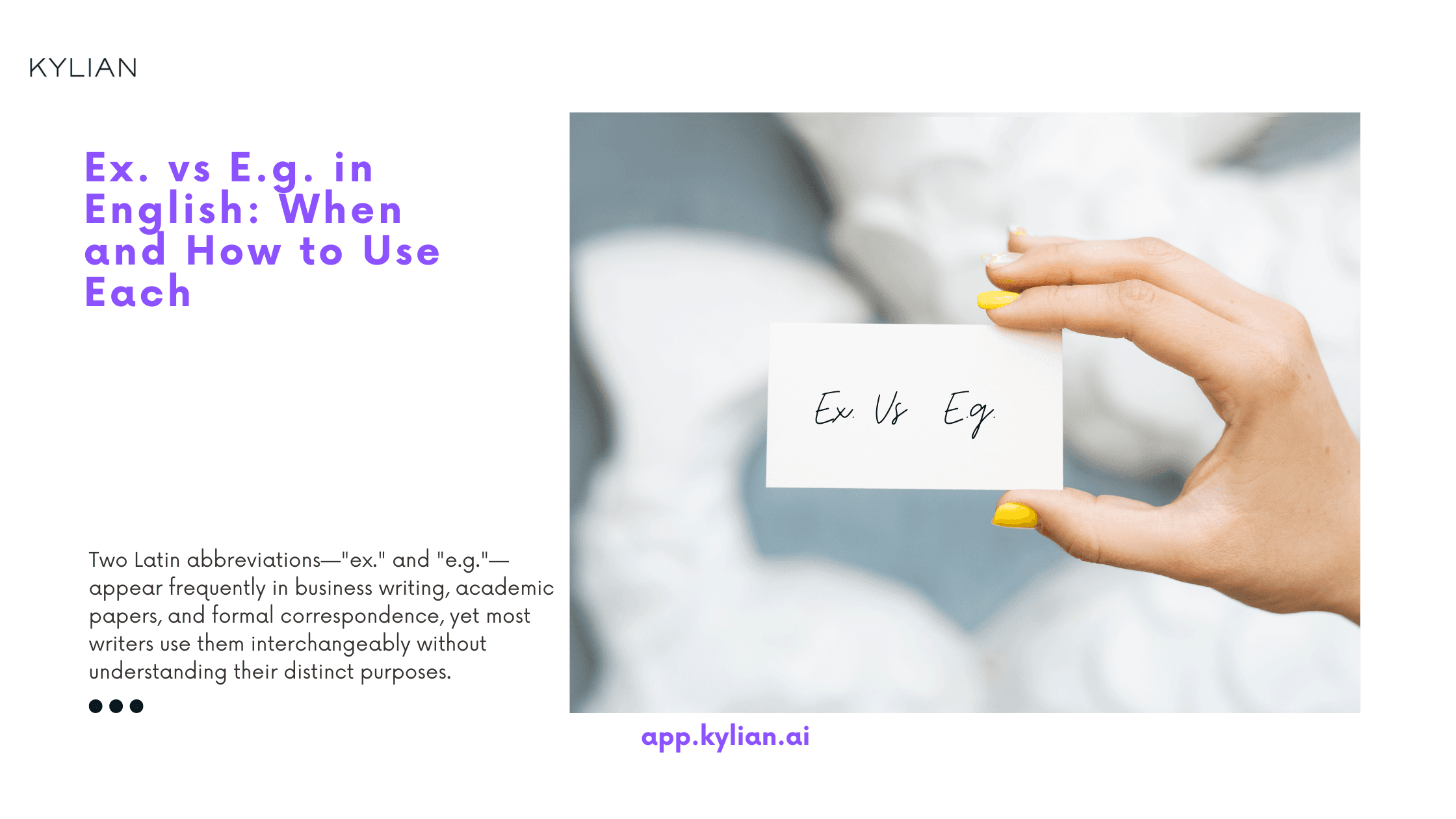 Ex. vs E.g. in English: When and How to Use Each