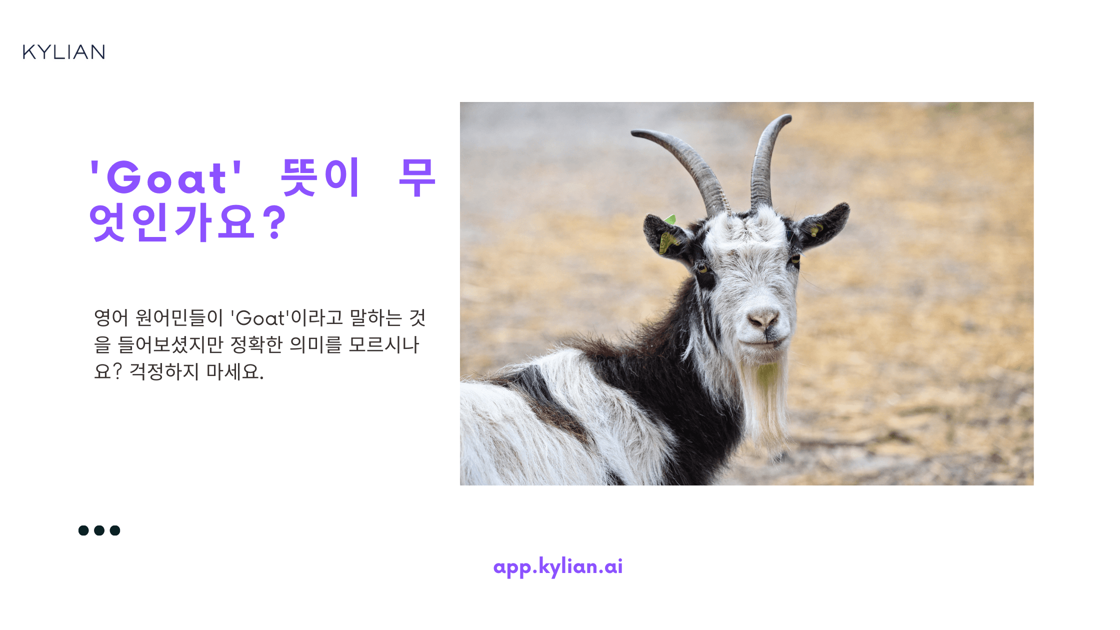 영어 신조어 GOAT 무슨 뜻일까?