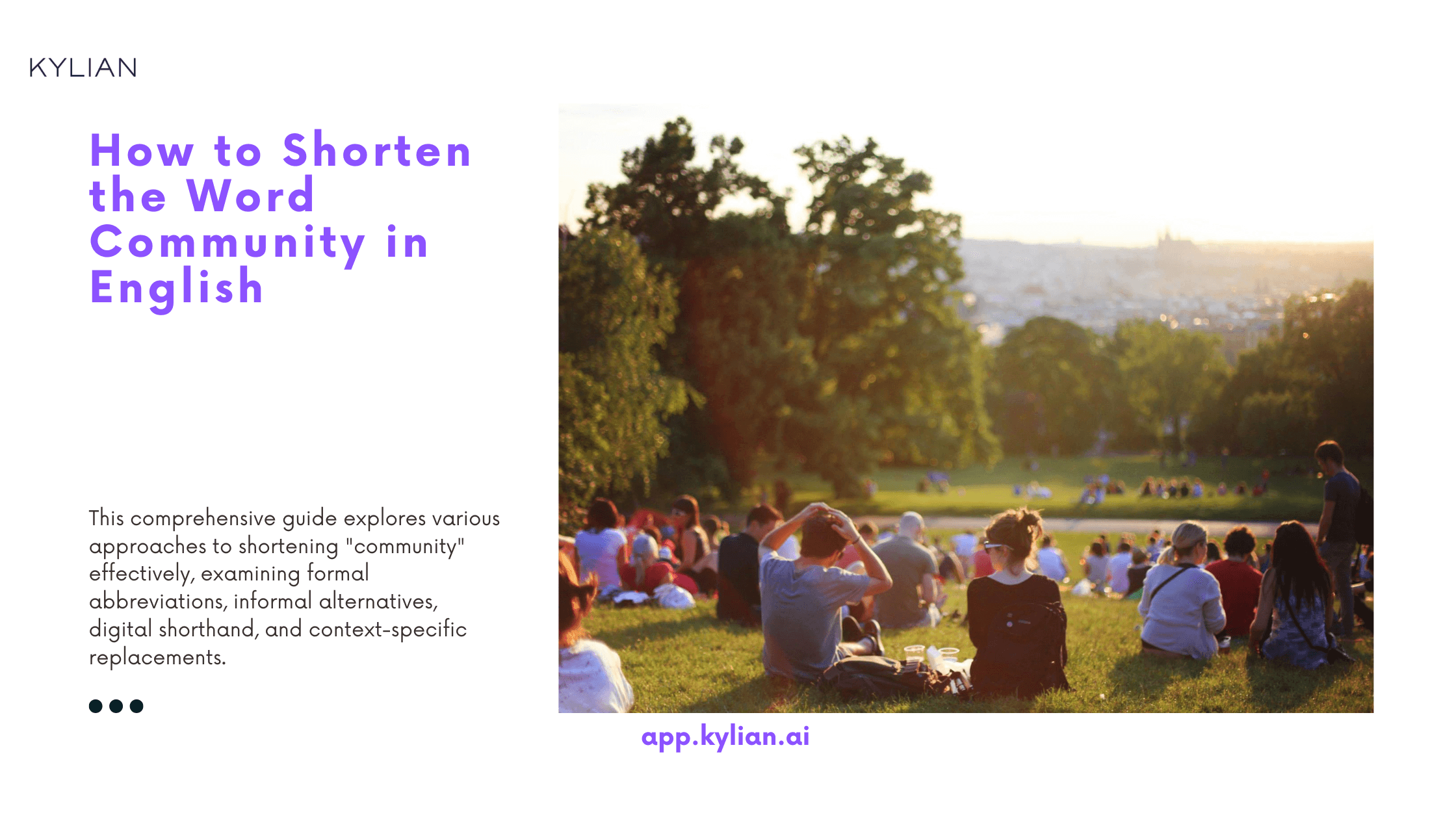 How to Shorten the Word Community in English