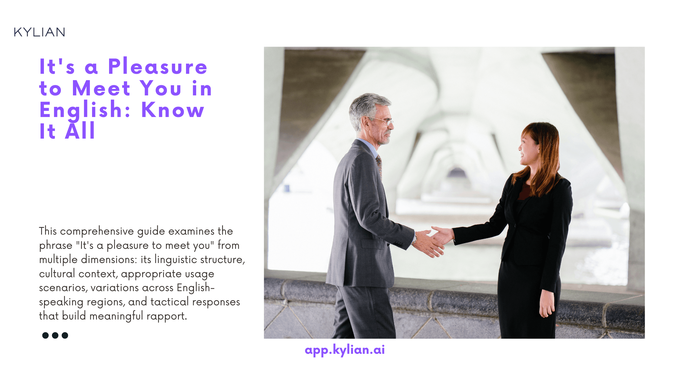 It's a Pleasure to Meet You in English: Know It All