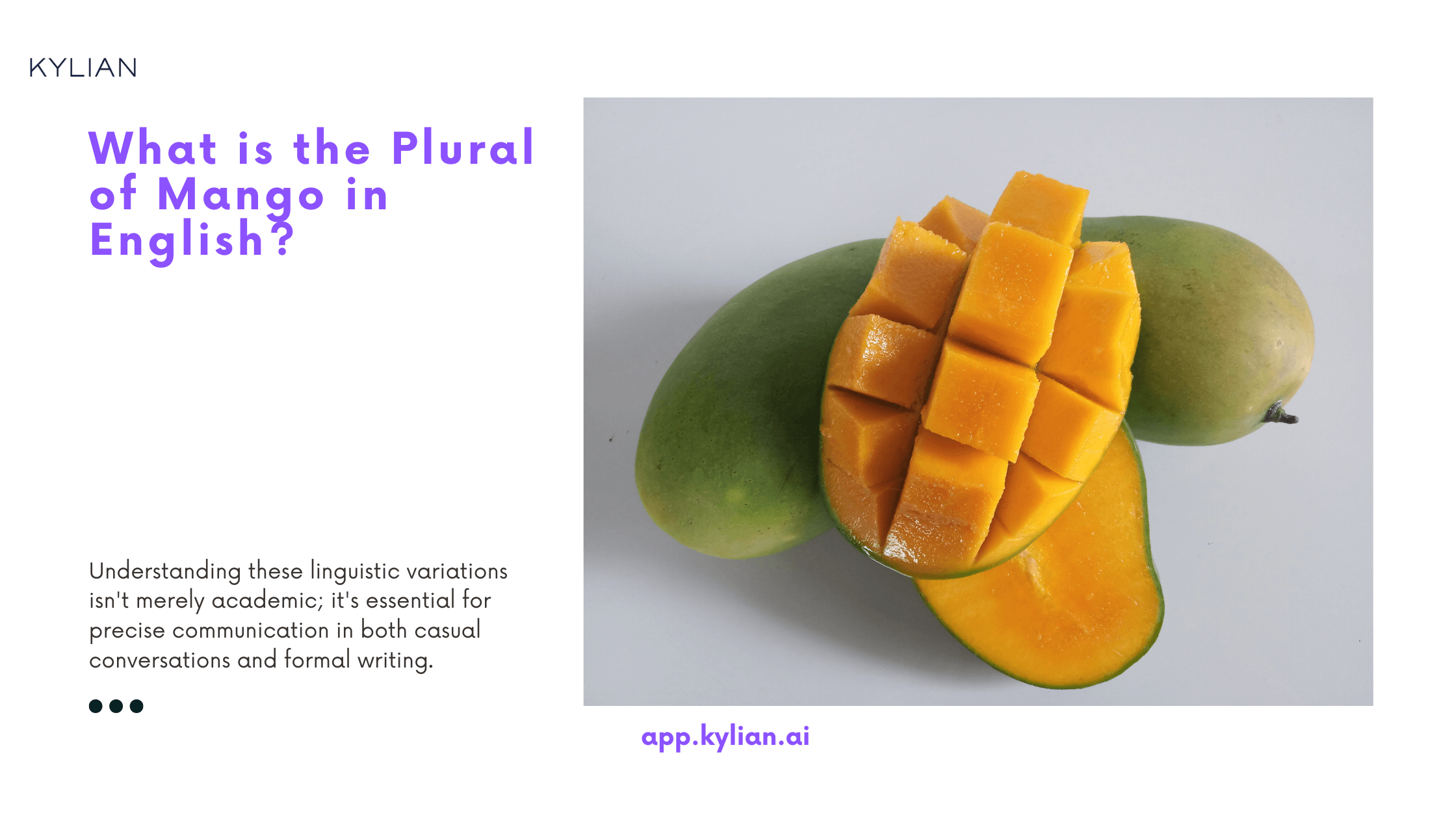 What is the Plural of Mango in English?