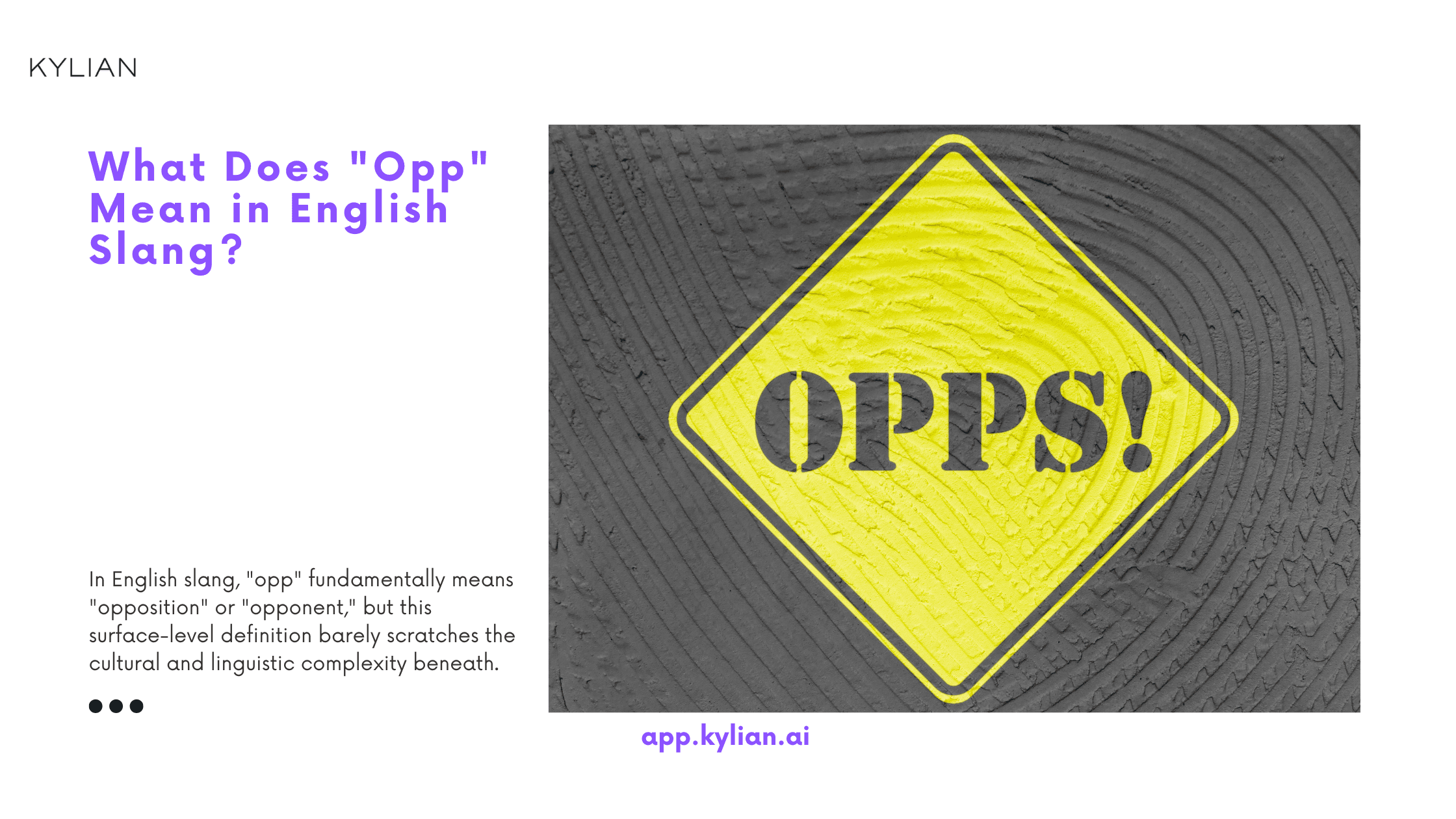 What Does "Opp" Mean in English Slang?