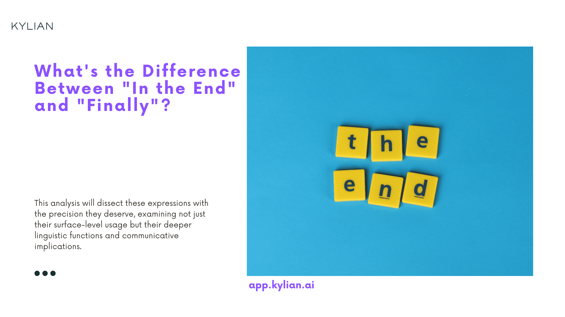 What's the Difference Between "In the End" and "Finally"?