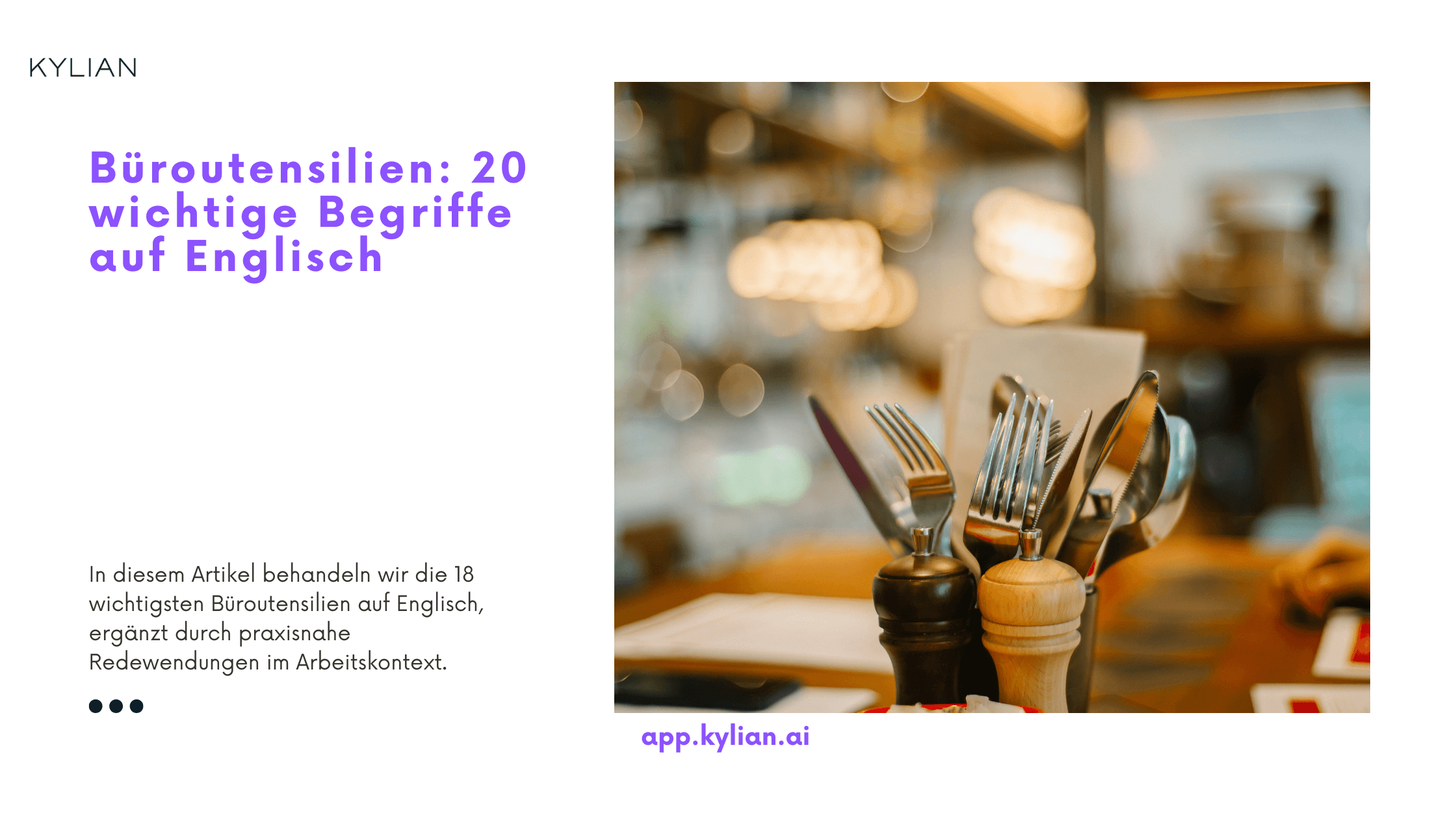 Büroutensilien: 20 wichtige Begriffe auf Englisch