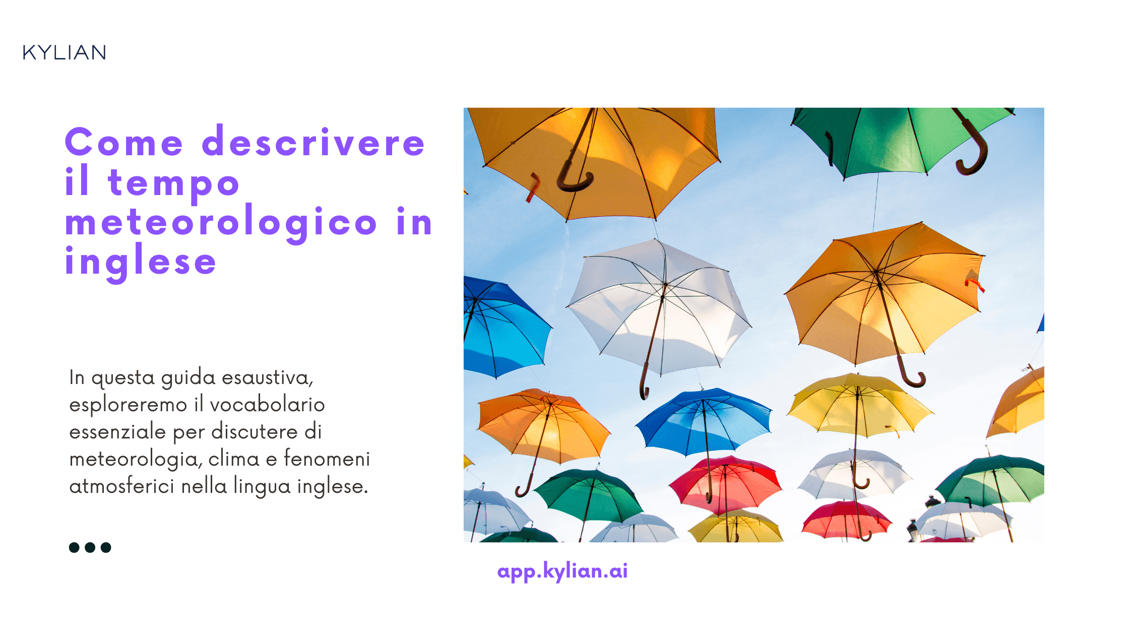 Come descrivere il tempo meteorologico in inglese