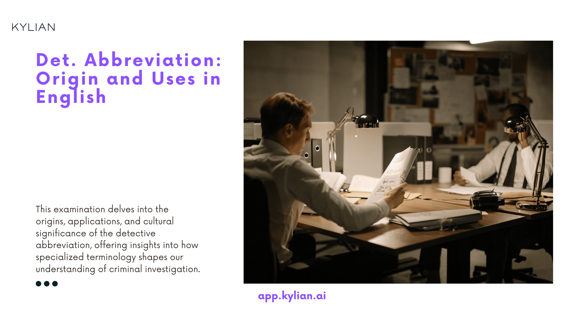 Det. Abbreviation: Origin and Uses in English