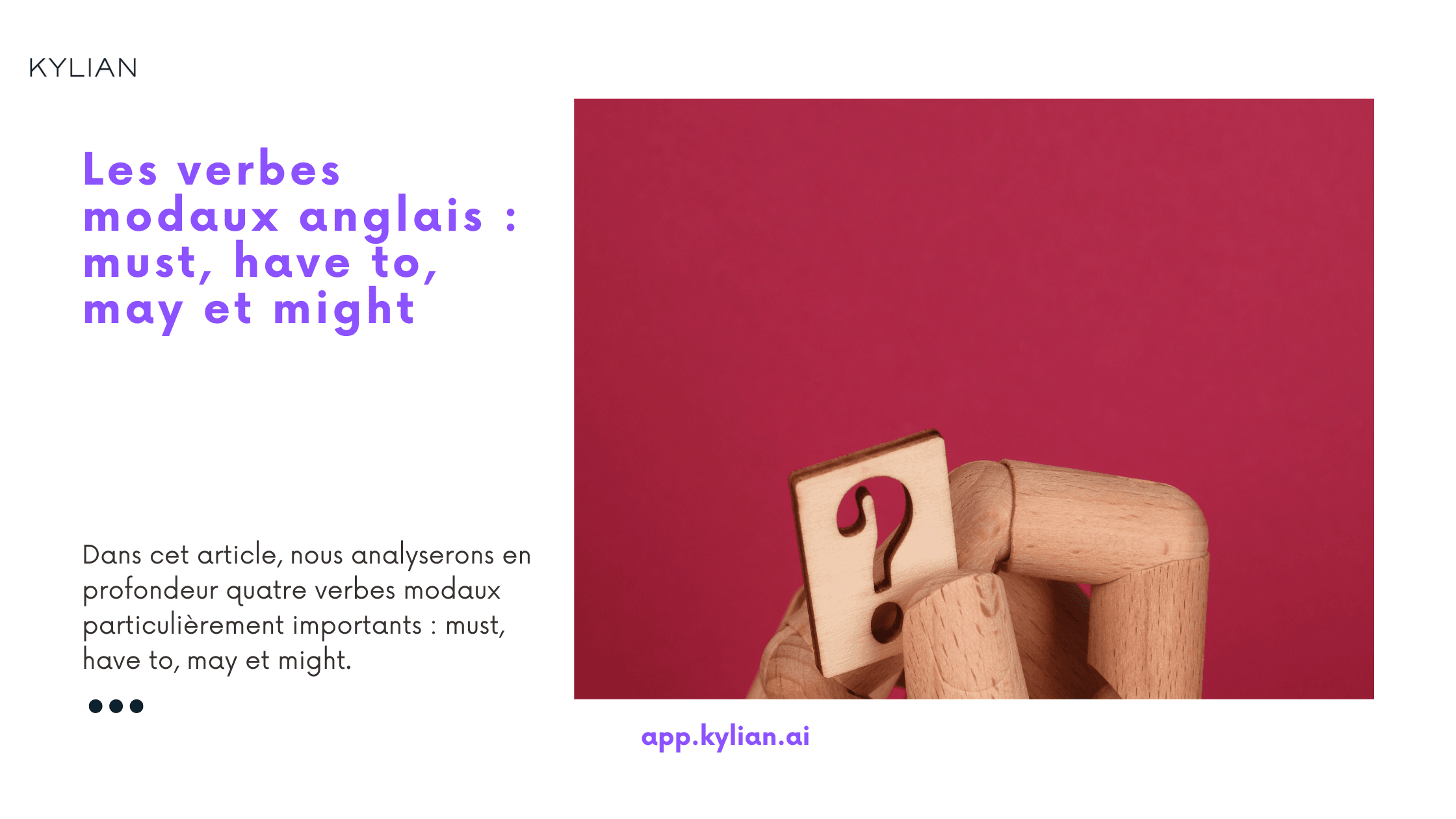 Les verbes modaux anglais : must, have to, may et might