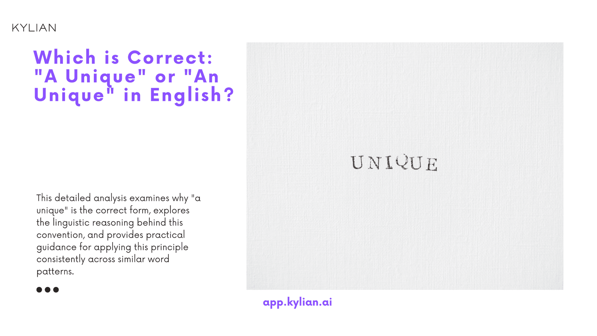 Unique From Which is Correct: