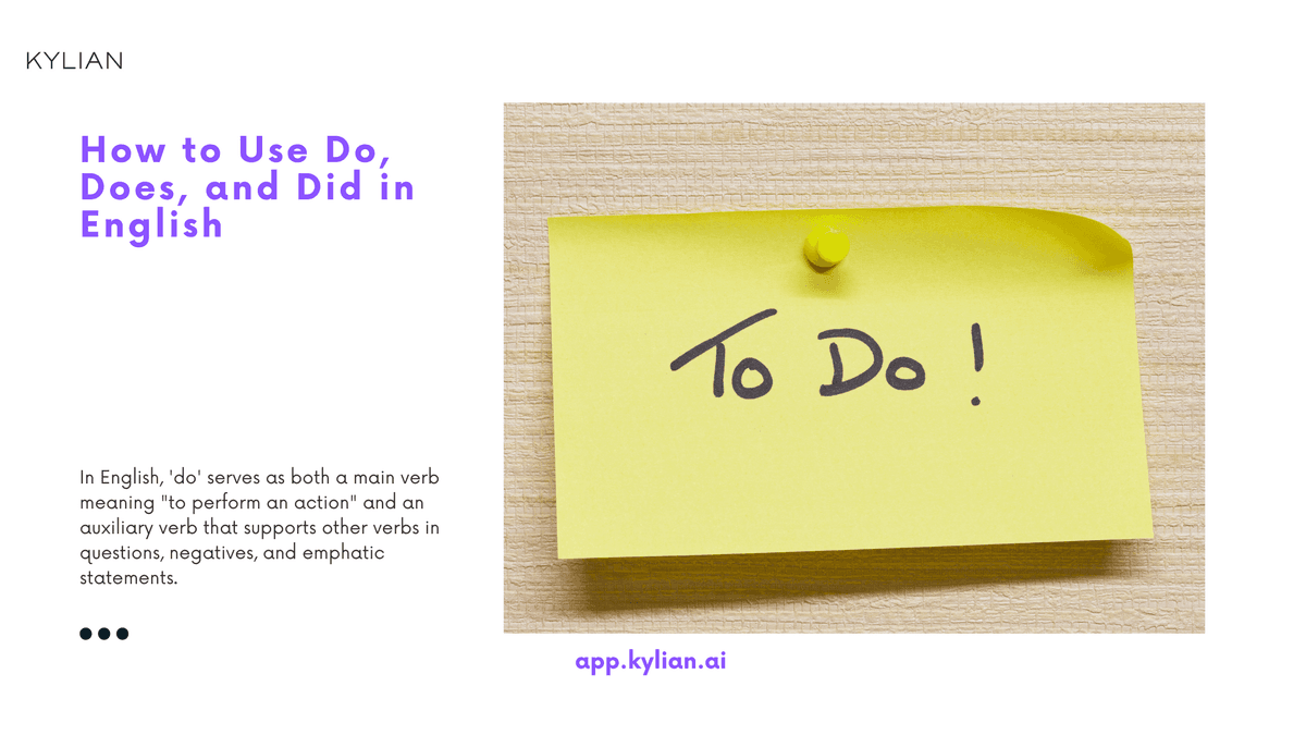Do In Image English Grammar Rules - Do, Does, Did